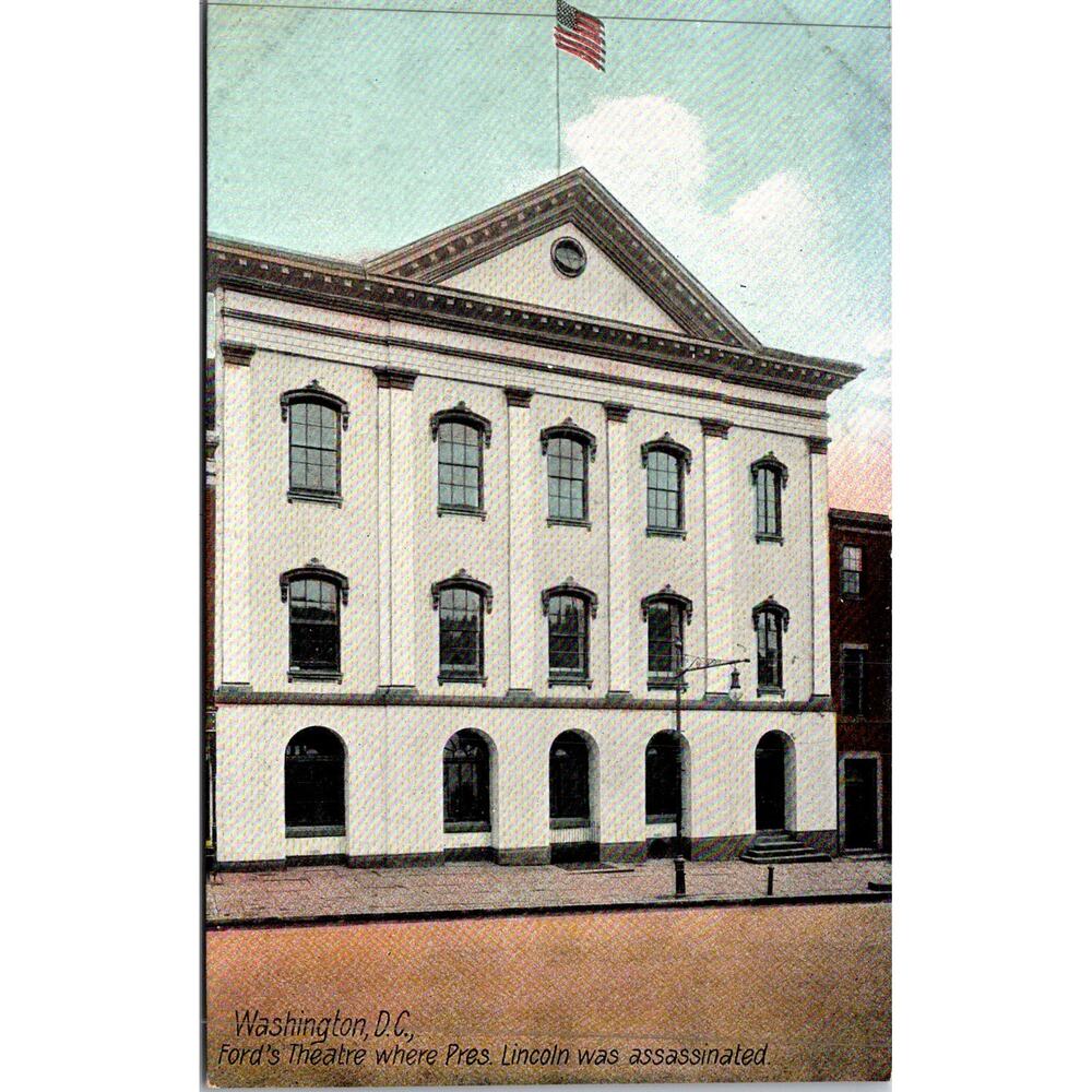 Ford's Theatre Where Abraham Lincoln Was Assasinated Vintage Postcard SP17-17